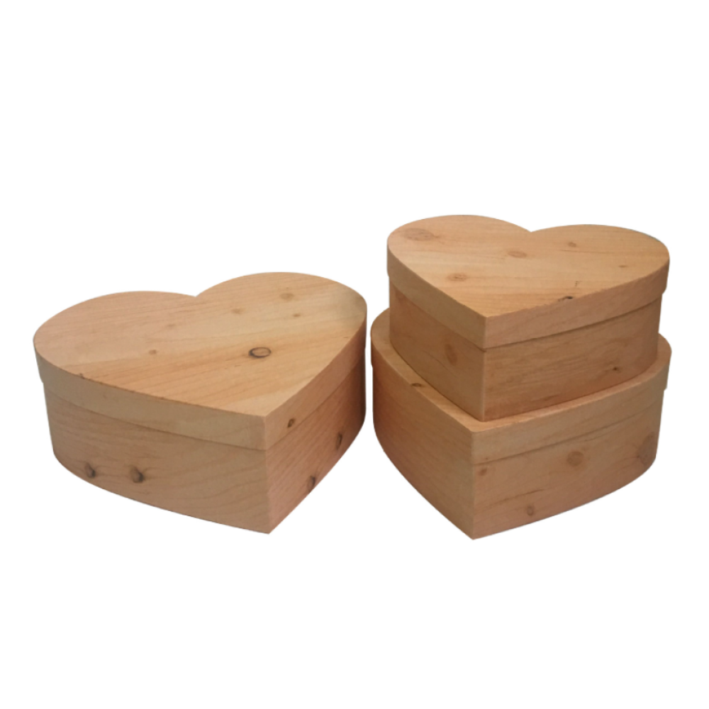 Cardboard Gift Box Set Three Heart Shape
